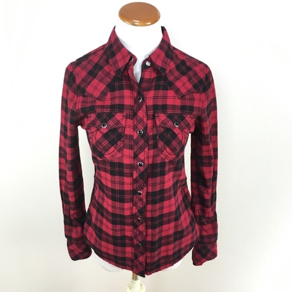 True Religion Tops - True Religion Plaid Western Plaid Button Down Top